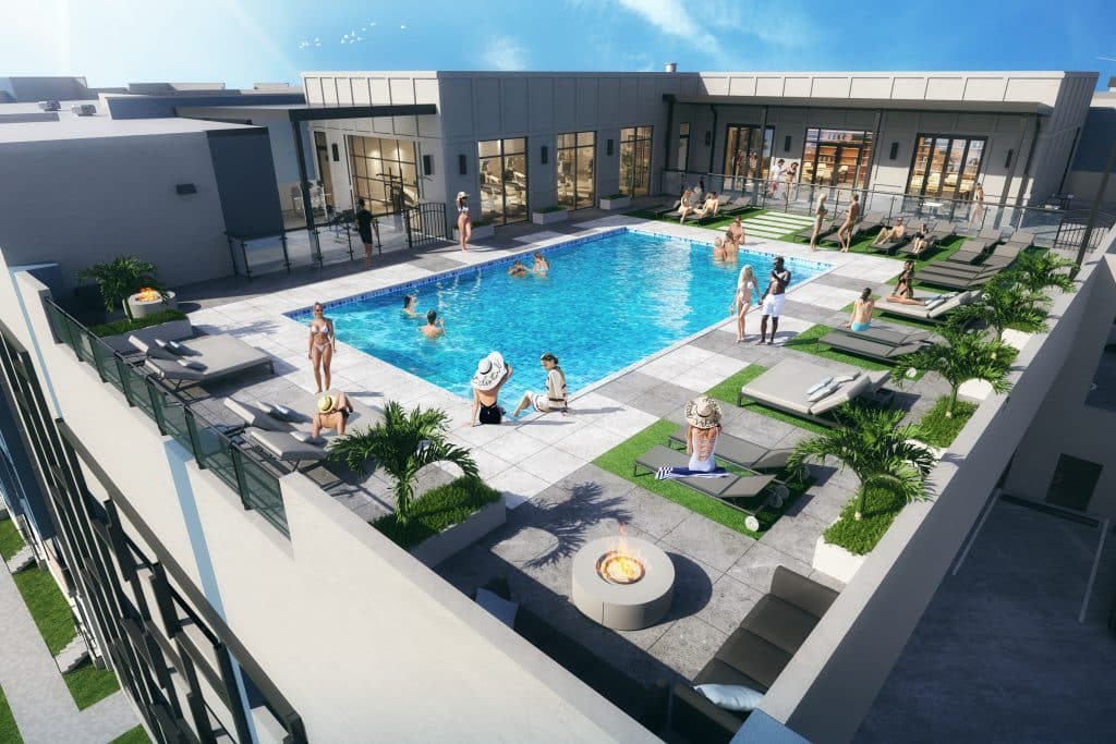 Rendering of the rooftop pool at Niche luxury apartments tampa C5 (2) (3)